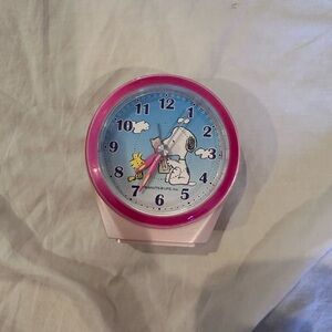 Vintage early 2000s Pink and Blue Snoopy Clock